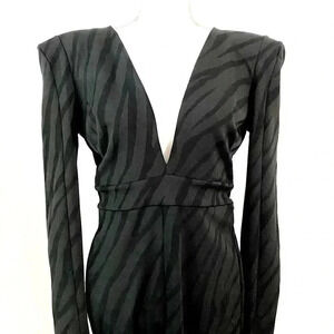 Tufi Duek New Jumpsuit 90s Catsuit Animal Print Bodysuit Metallic Shimmer